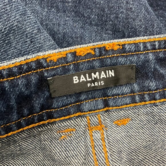 Balmain Dark Denim Cargo Midi Skirt - Picture 4 of 5